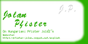 jolan pfister business card